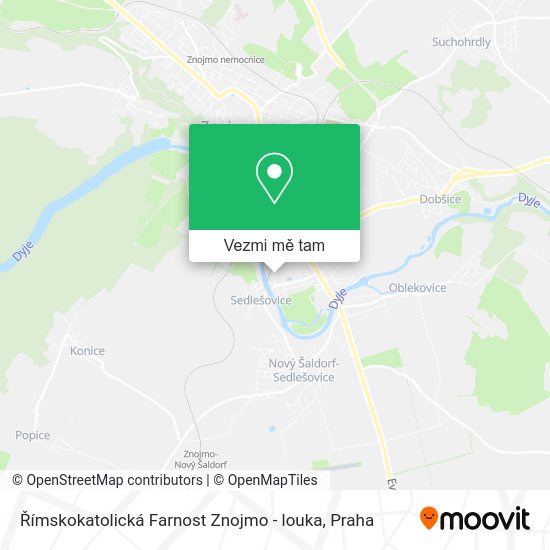Římskokatolická Farnost Znojmo - louka mapa
