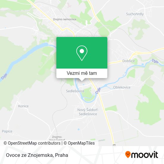 Ovoce ze Znojemska mapa