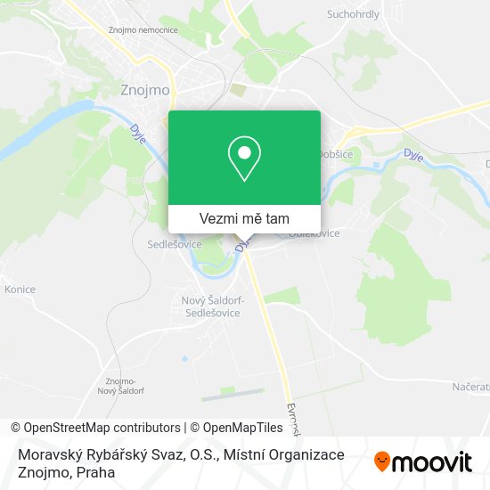 Moravský Rybářský Svaz, O.S., Místní Organizace Znojmo mapa