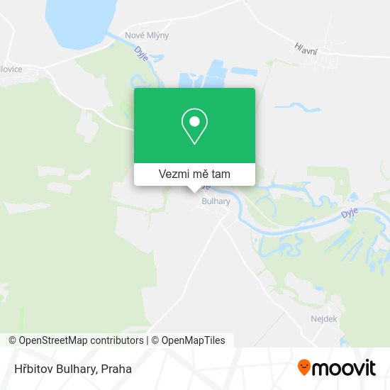 Hřbitov Bulhary mapa