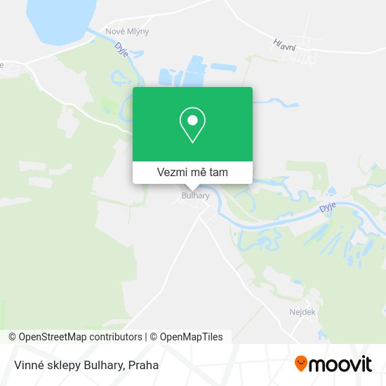 Vinné sklepy Bulhary mapa