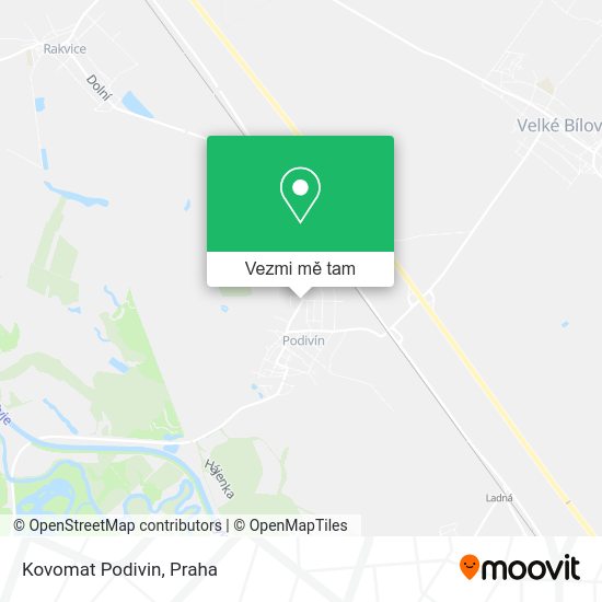 Kovomat Podivin mapa