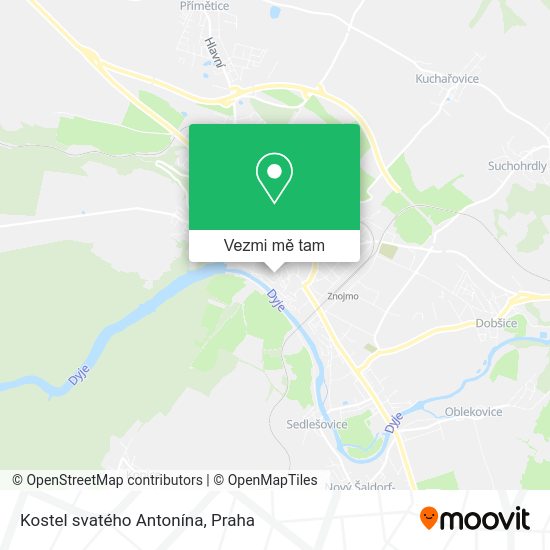 Kostel svatého Antonína mapa