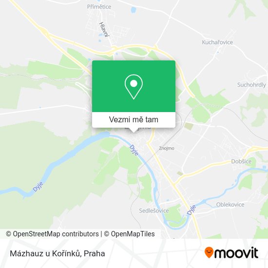 Mázhauz u Kořínků mapa