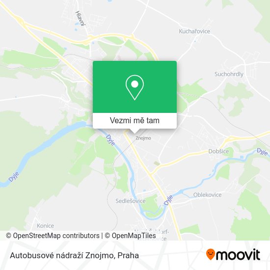 Autobusové nádraží Znojmo mapa