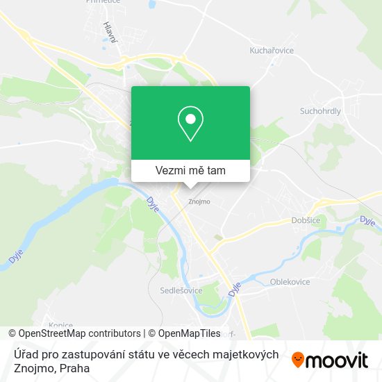 Úřad pro zastupování státu ve věcech majetkových Znojmo mapa