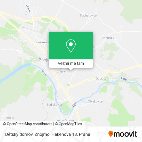 Dětský domov, Znojmo, Hakenova 18 mapa
