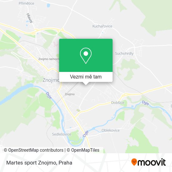 Martes sport Znojmo mapa