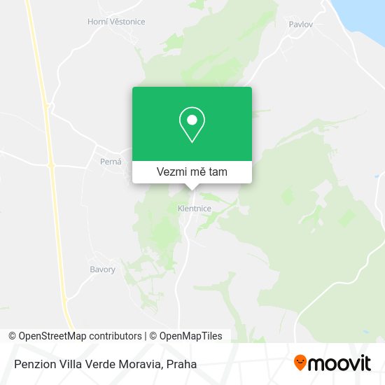 Penzion Villa Verde Moravia mapa