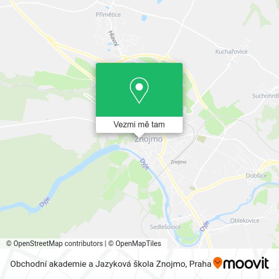 Obchodní akademie a Jazyková škola Znojmo mapa
