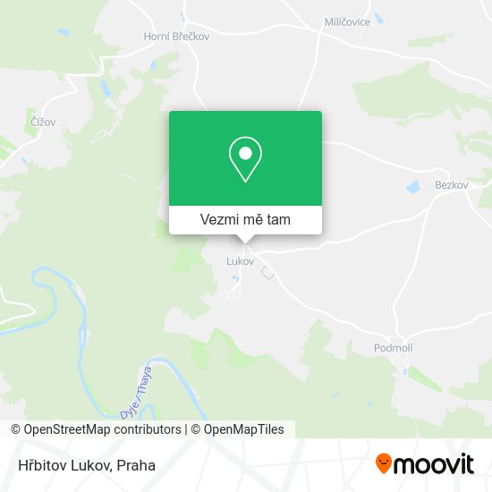 Hřbitov Lukov mapa