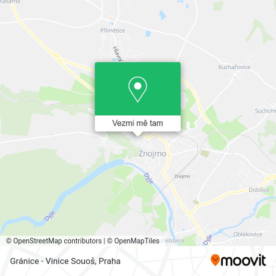 Gránice - Vinice Souoš mapa