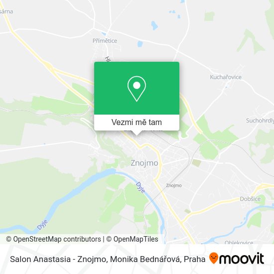 Salon Anastasia - Znojmo, Monika Bednářová mapa