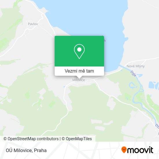 OÚ Milovice mapa