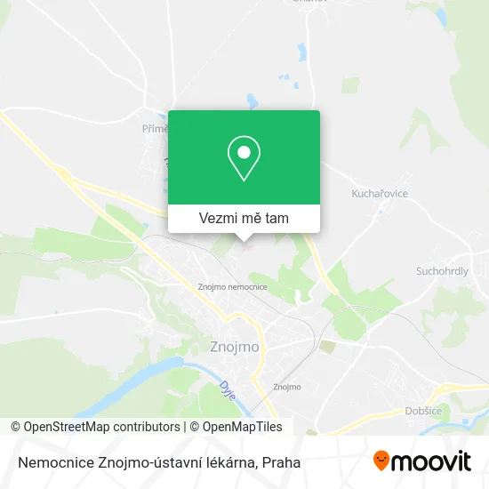 Nemocnice Znojmo-ústavní lékárna mapa