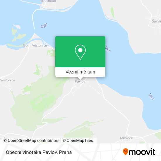 Obecní vinotéka Pavlov mapa