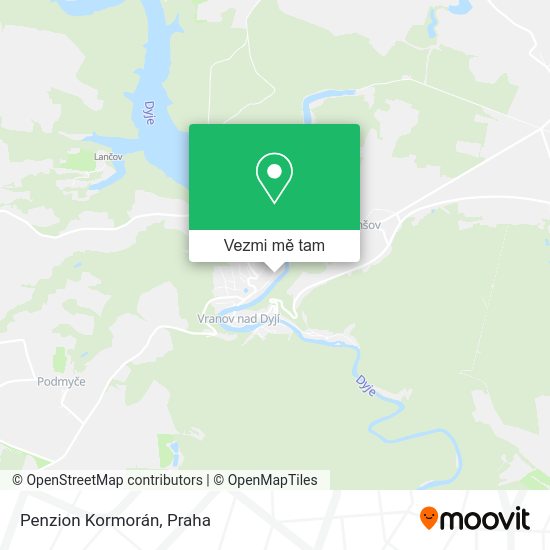 Penzion Kormorán mapa
