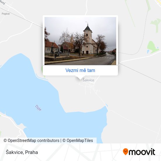 Šakvice mapa