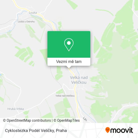 Cyklostezka Podél Veličky mapa
