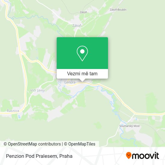 Penzion Pod Pralesem mapa