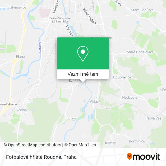 Fotbalové hřiště Roudné mapa