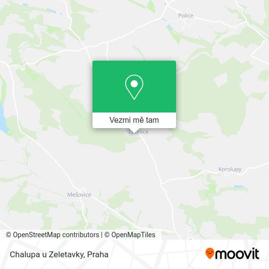 Chalupa u Zeletavky mapa