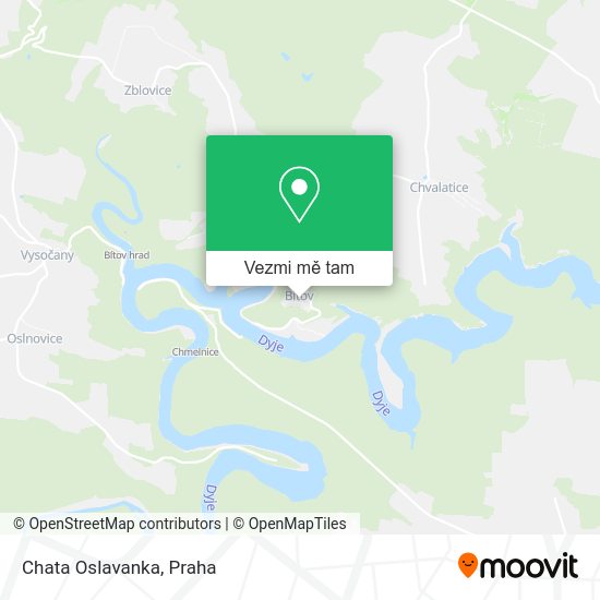 Chata Oslavanka mapa