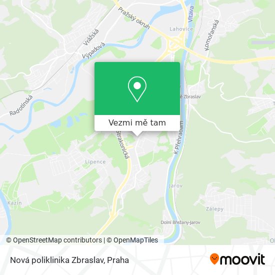 Nová poliklinika Zbraslav mapa