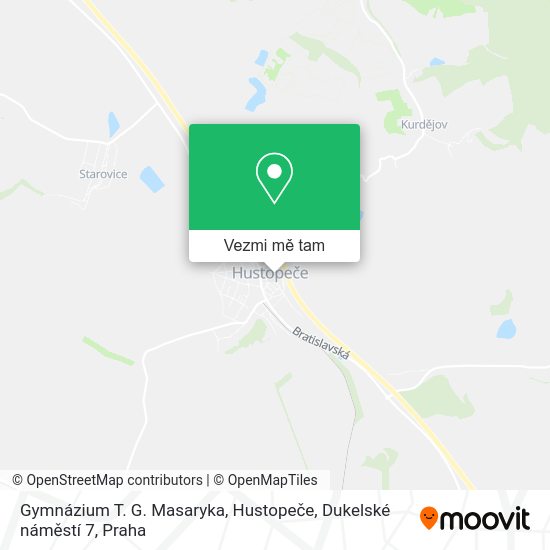 Gymnázium T. G. Masaryka, Hustopeče, Dukelské náměstí 7 mapa