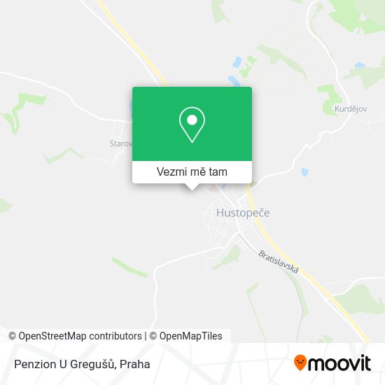 Penzion U Gregušů mapa