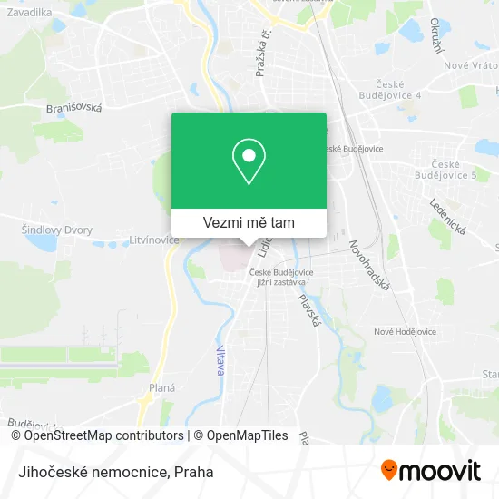 Jihočeské nemocnice mapa