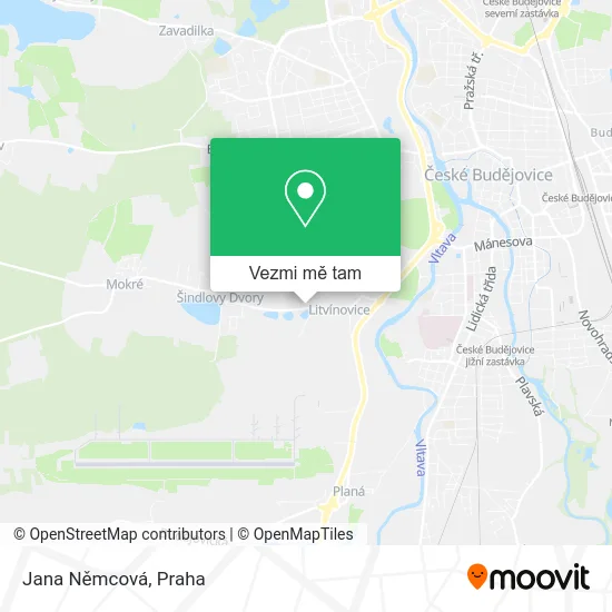Jana Němcová mapa