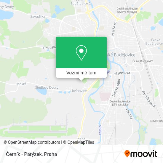 Černík - Parýzek mapa