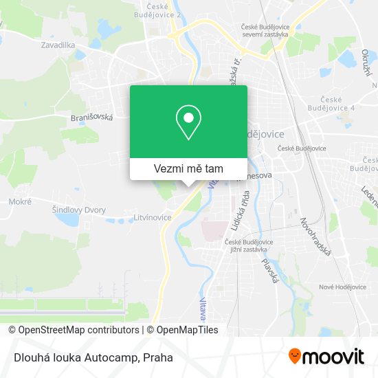 Dlouhá louka Autocamp mapa