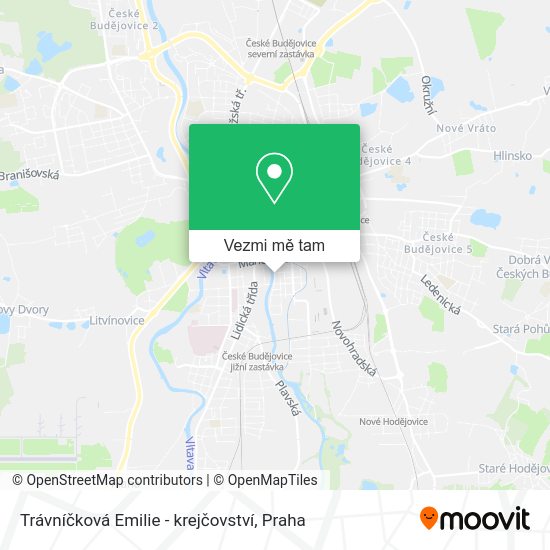 Trávníčková Emilie - krejčovství mapa