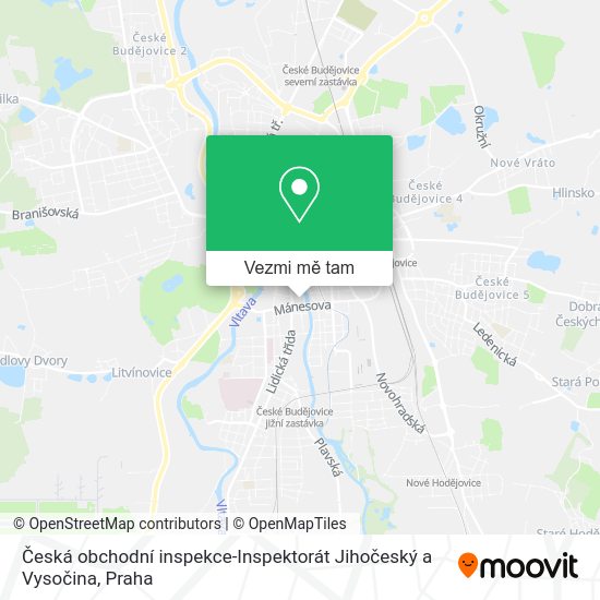 Česká obchodní inspekce-Inspektorát Jihočeský a Vysočina mapa