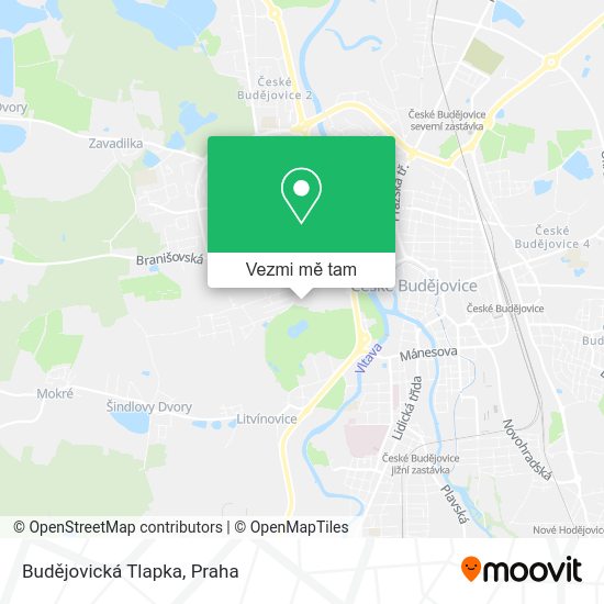 Budějovická Tlapka mapa