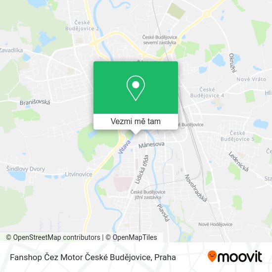 Fanshop Čez Motor České Budějovice mapa