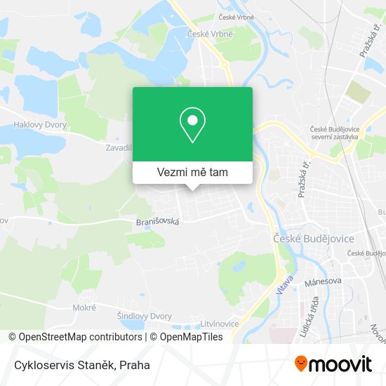 Cykloservis Staněk mapa