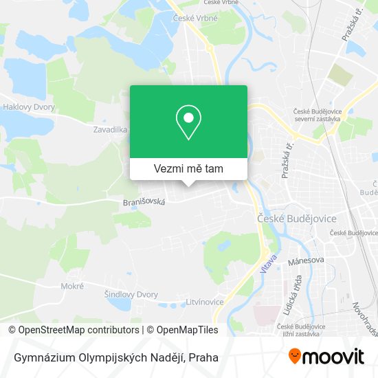 Gymnázium Olympijských Nadějí mapa