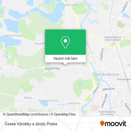 České Výrobky a zboží mapa