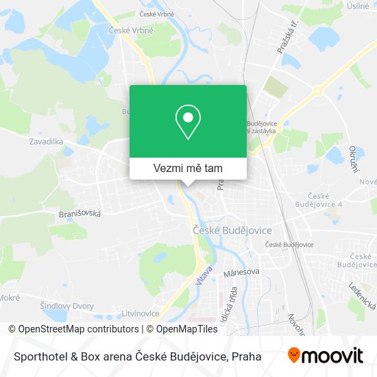 Sporthotel & Box arena České Budějovice mapa