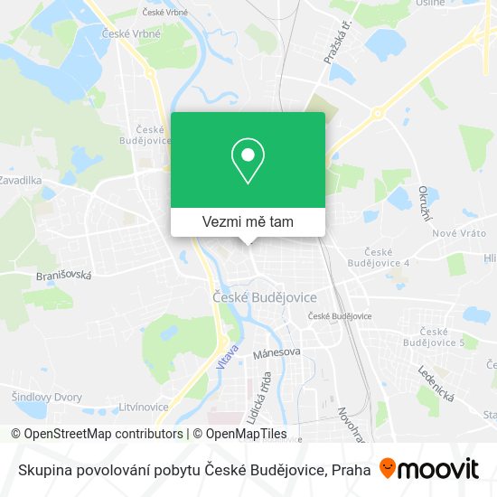 Skupina povolování pobytu České Budějovice mapa