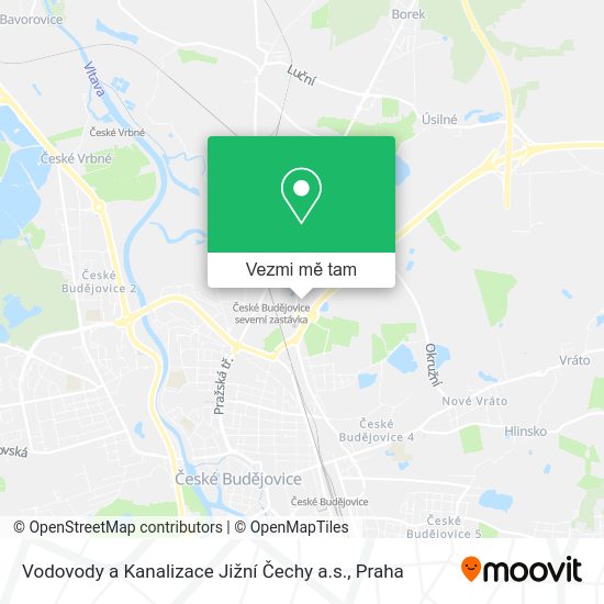 Vodovody a Kanalizace Jižní Čechy a.s. mapa