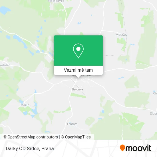 Dárky OD Srdce mapa