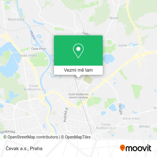 Čevak a.s. mapa