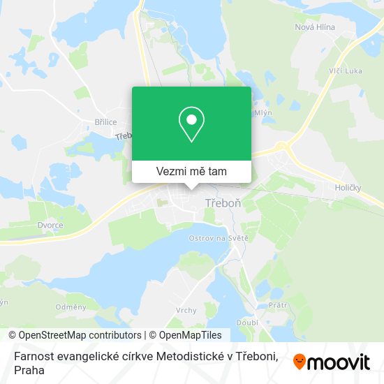 Farnost evangelické církve Metodistické v Třeboni mapa
