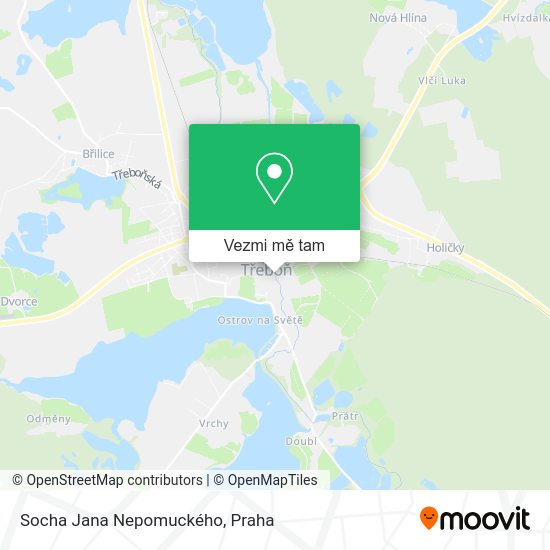 Socha Jana Nepomuckého mapa