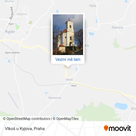 Vlkoš u Kyjova mapa