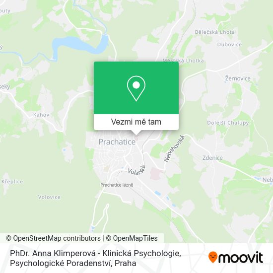 PhDr. Anna Klimperová - Klinická Psychologie, Psychologické Poradenství mapa